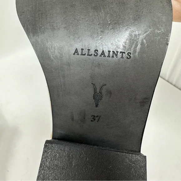 AllSaints Carlotta Western Suede Side Zip Ankle Boots Desert Sand Size 37, US 7 - Picture 9 of 13